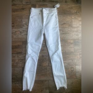 Abercrombie high rise skinny ankle white jeans